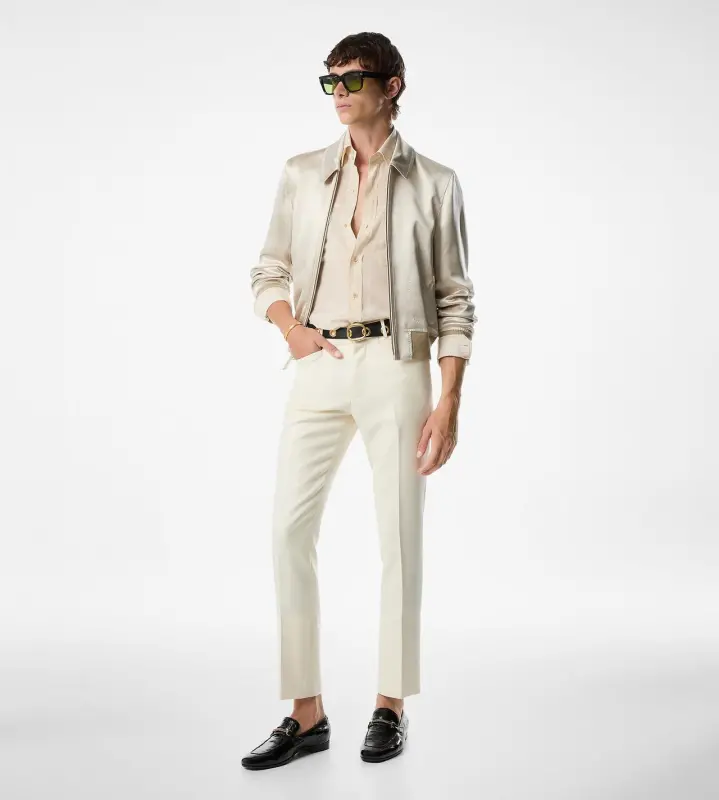 SILK SATIN REVERSIBLE BLOUSON CHAMPAGNE online